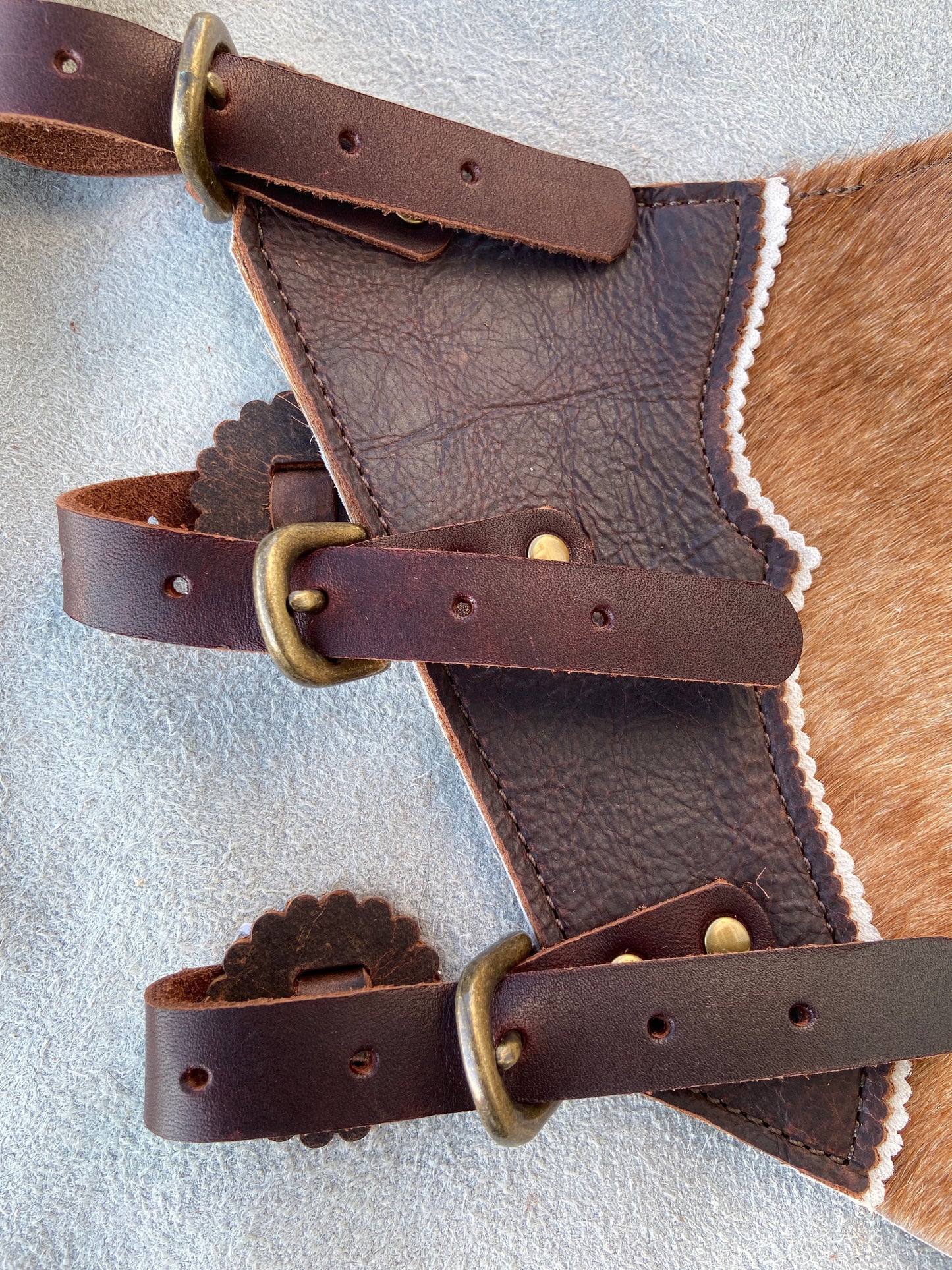 Hair on hide western chinks