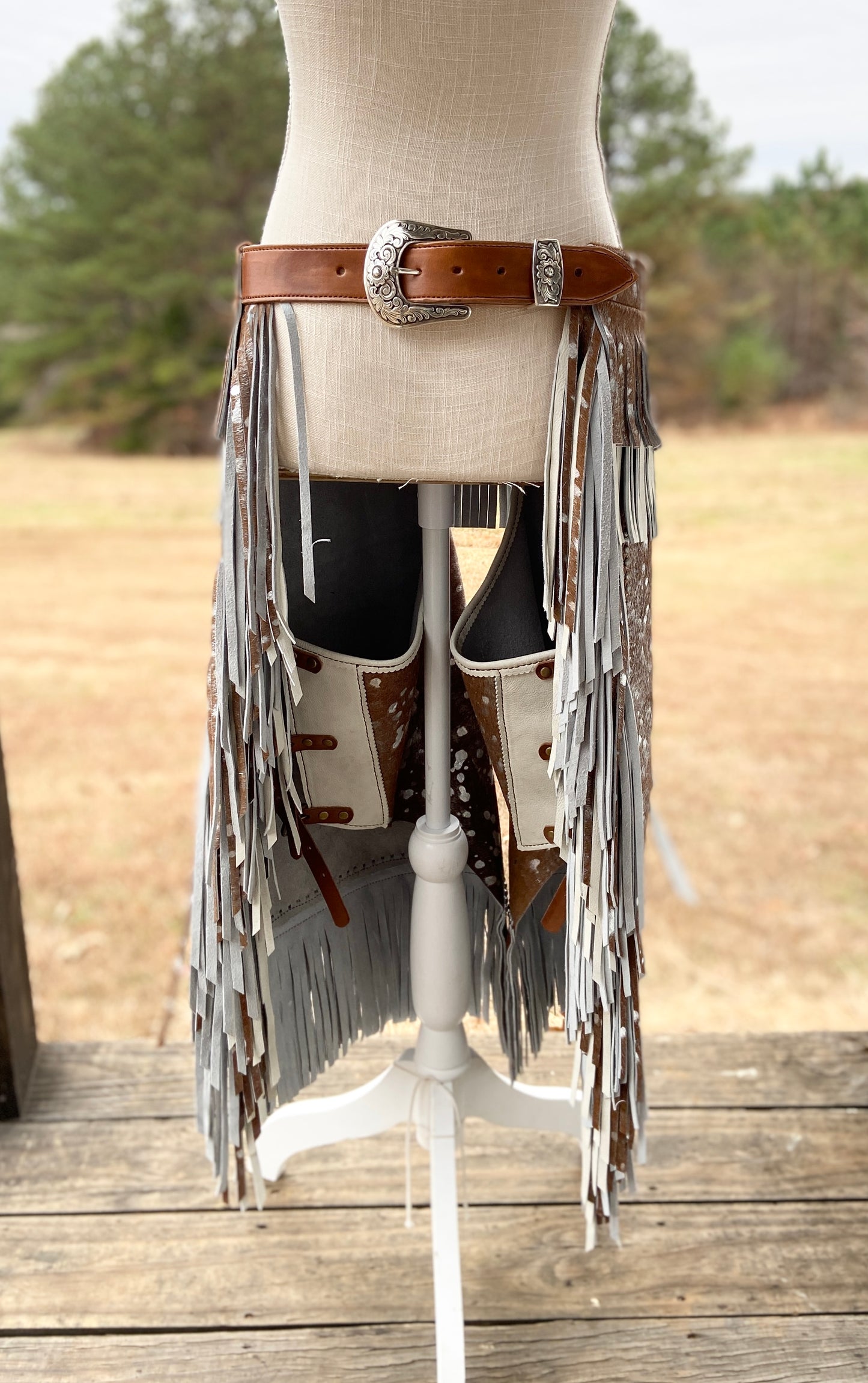 Hair on leather Armitas chinks