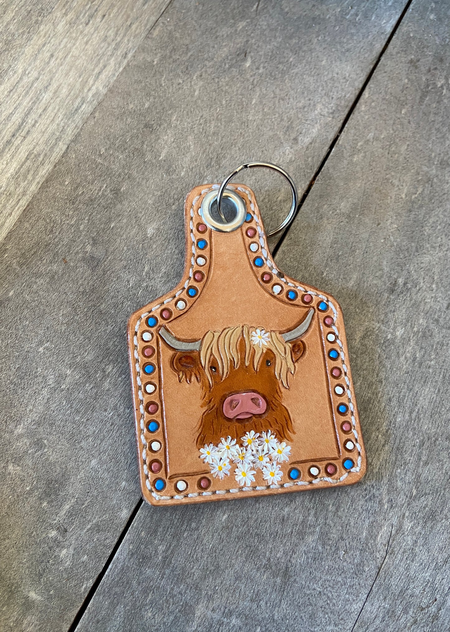 Cow tag key fob