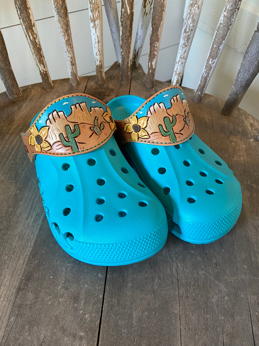 Crocs with leather strap