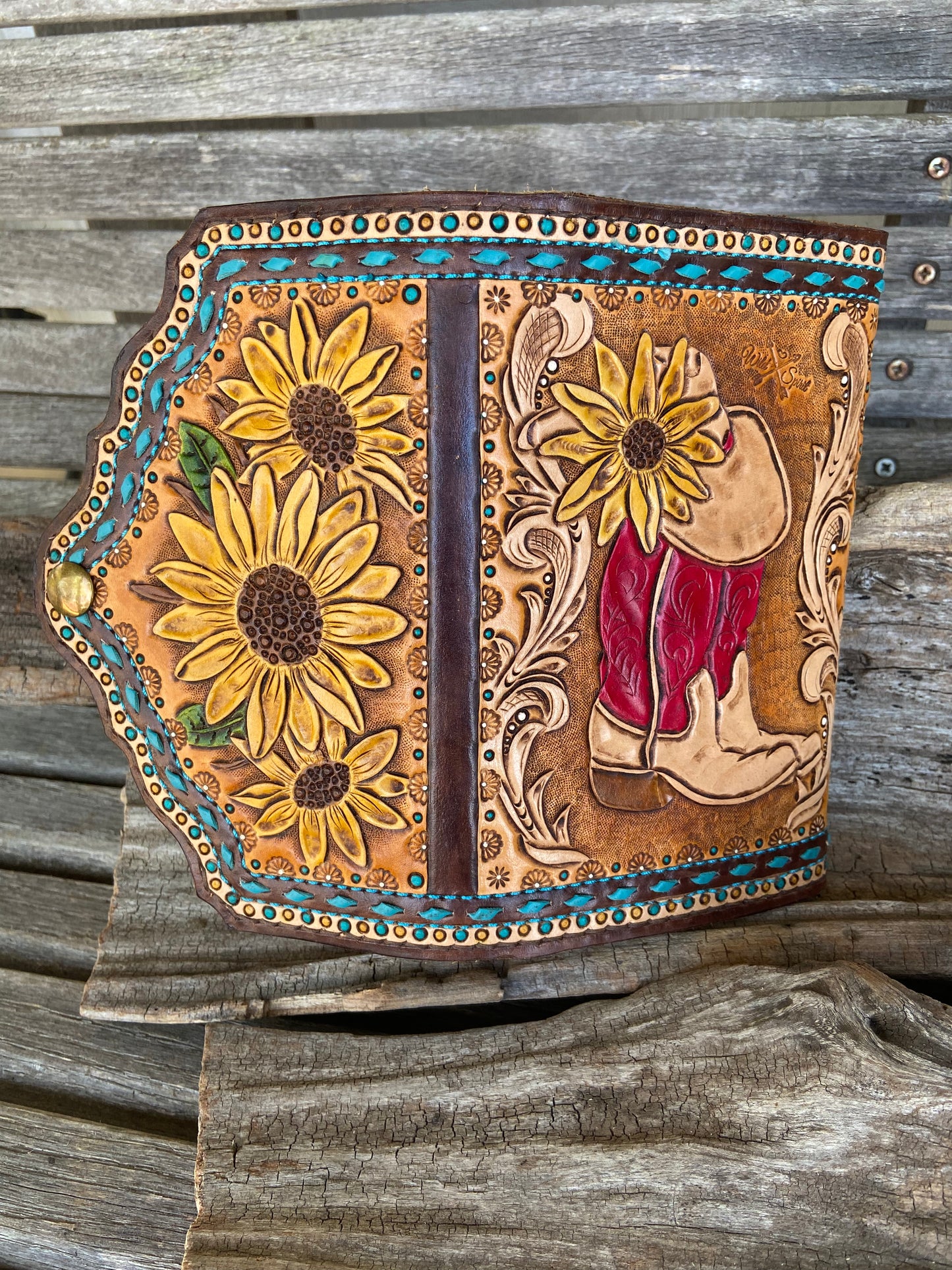 Sunflower cowgirl clutch