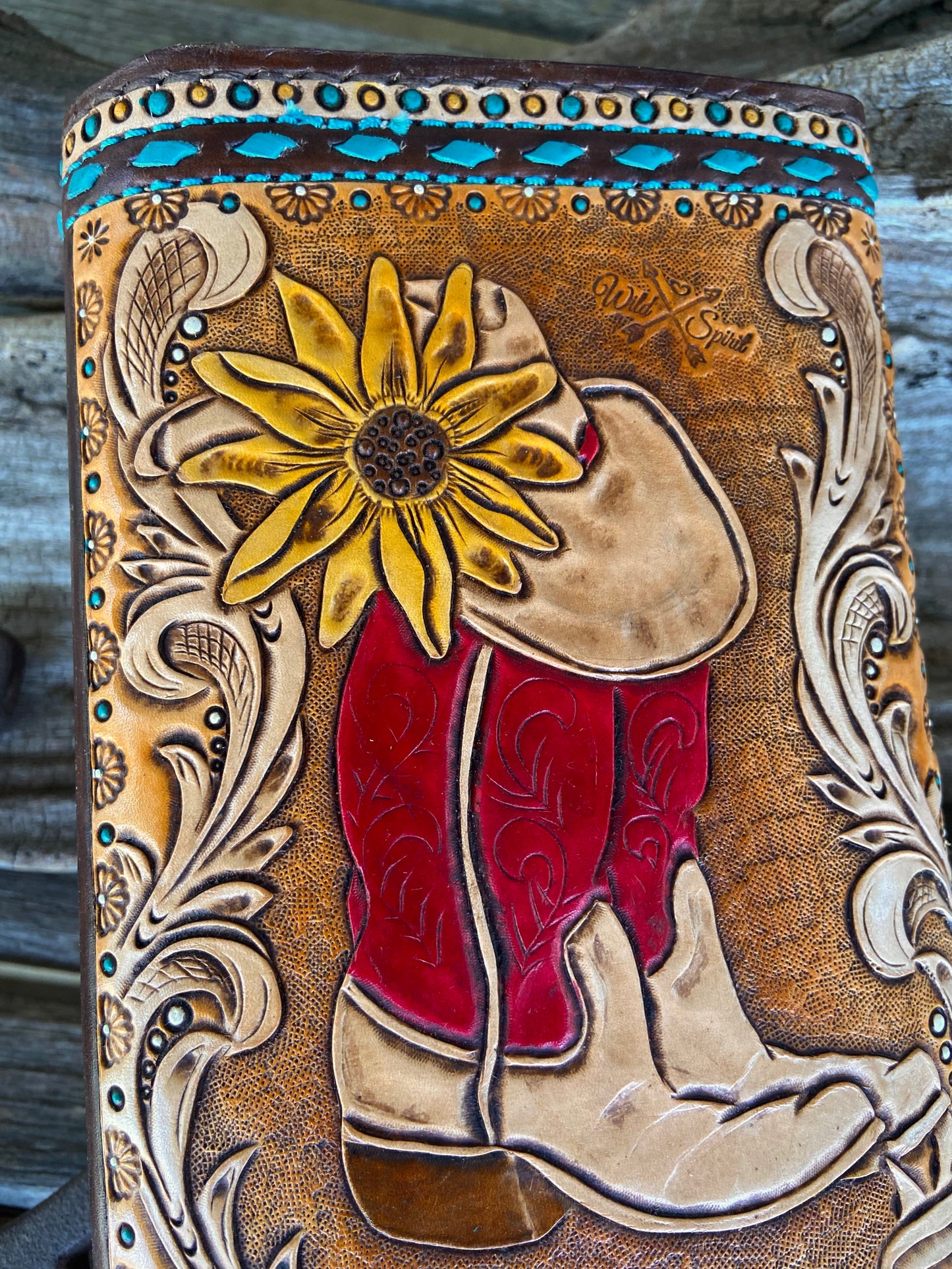 Sunflower cowgirl clutch