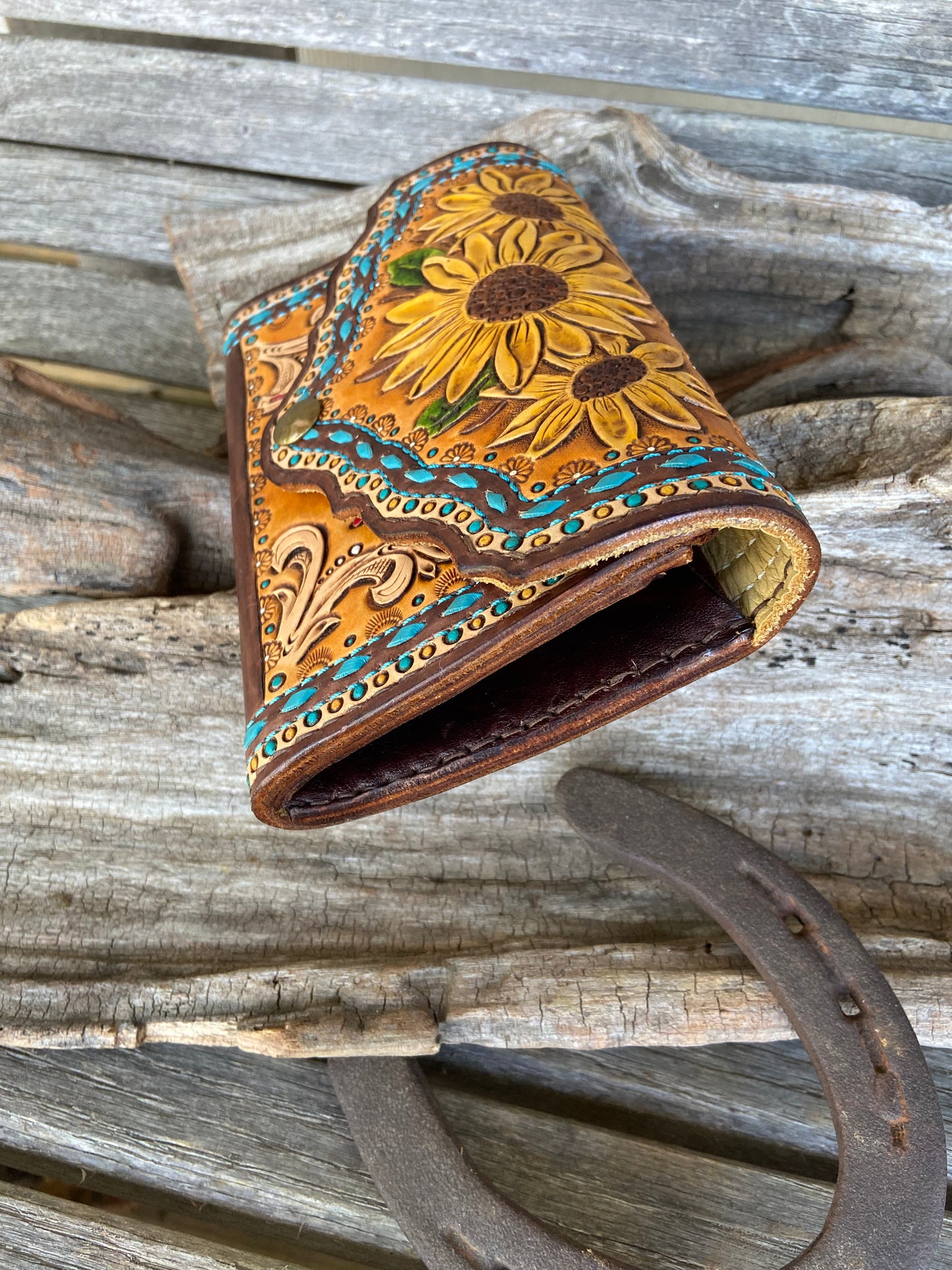 Sunflower cowgirl clutch