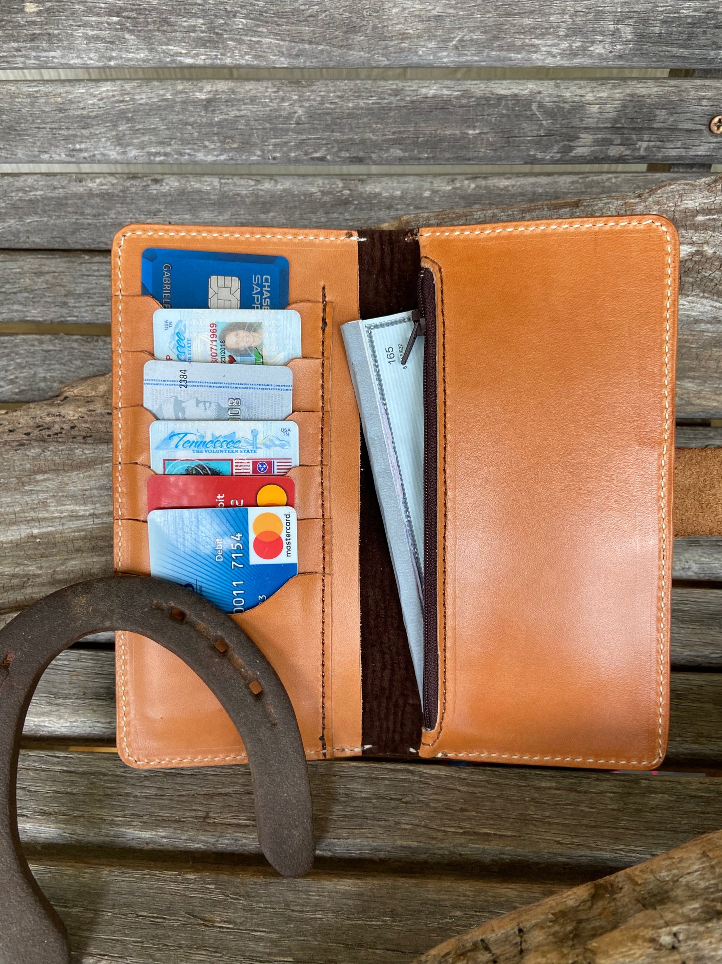 Sunflower horseshoe long wallet