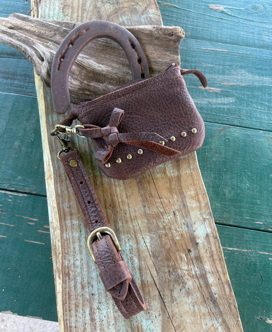 Leather wristlet