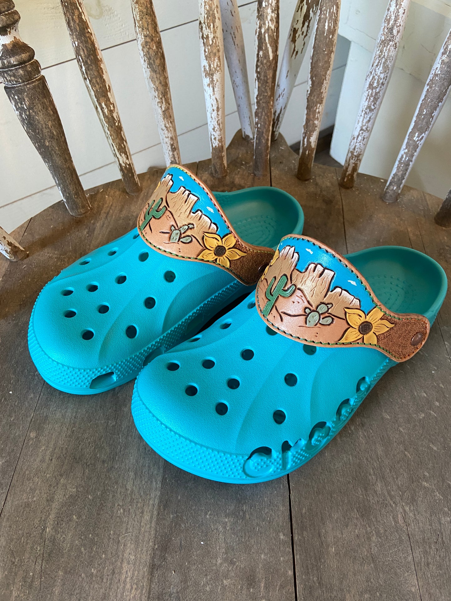 Crocs with leather strap